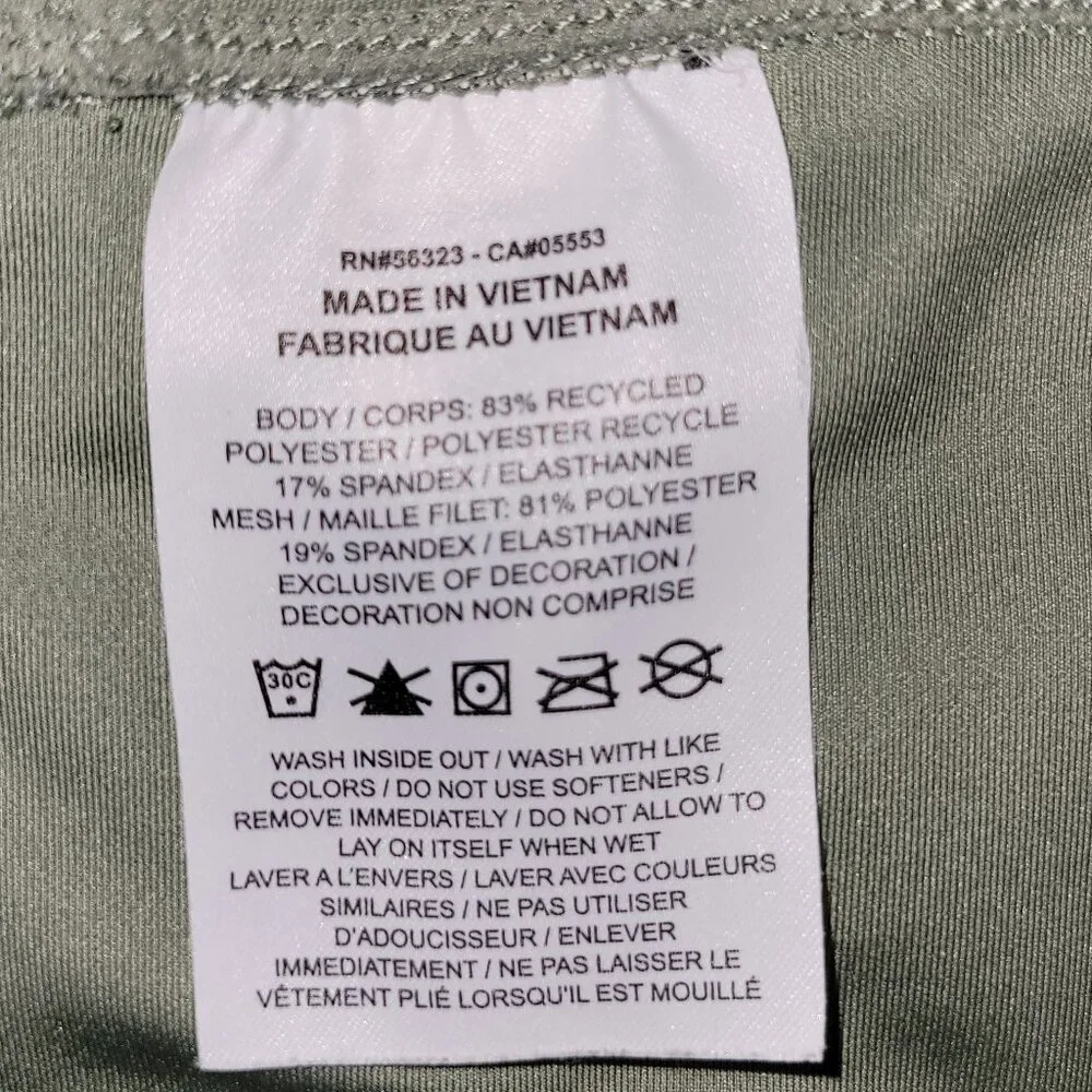 Nike One Training Dri Fit High Rise 7/8 Moss Green Leggings Medium AT1102-371